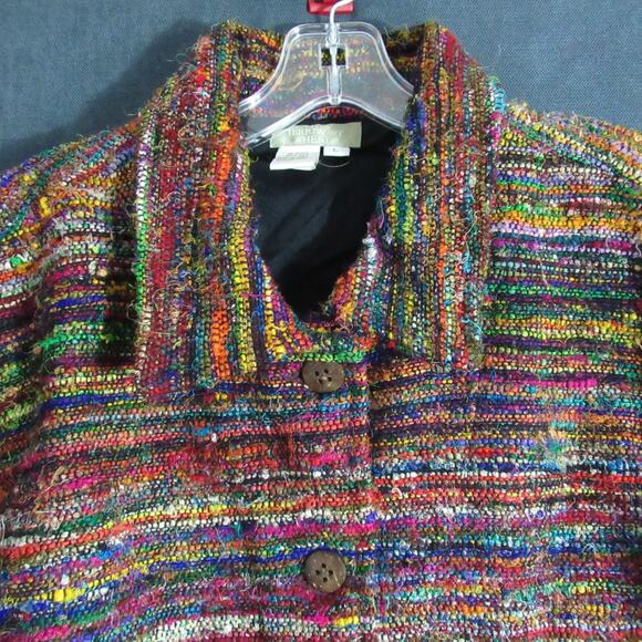 Vtg The Territory Ahead Jacket Womens Large Multicolor Woven Boho Hipster Blazer - Picture 2 of 7
